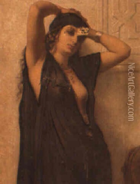 A Study Of An Arab Girl Oil Painting - Charles Zacharie Landelle