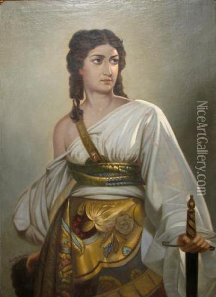 Juditha Oil Painting - Emanoil Panaitescu Bardasare