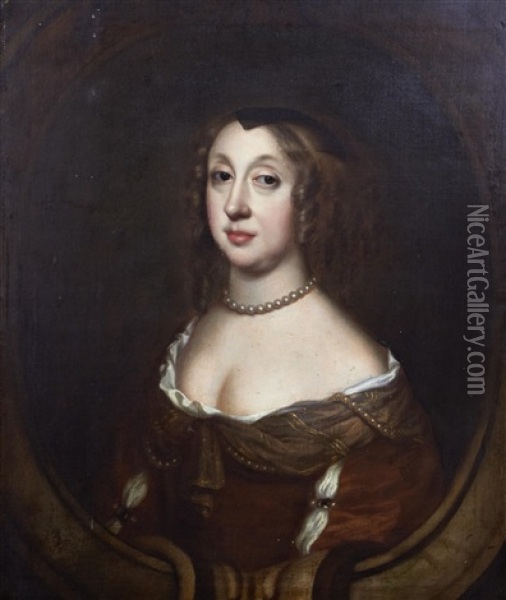 A Portrait Of Dorothy Greenly (1610-1702) Daughter Of Edward And Elizabeth Greenly Of Titley Court, Herefordshire Oil Painting - Mary Beale