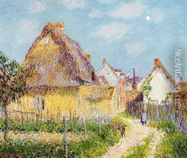 Thatched Cottage, Le Vaudreuil Oil Painting - Gustave Loiseau
