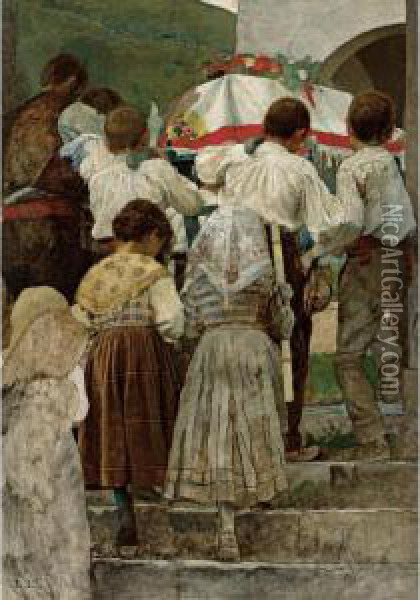 Il Funerale Di Un Bambino Oil Painting - Luigi Nono