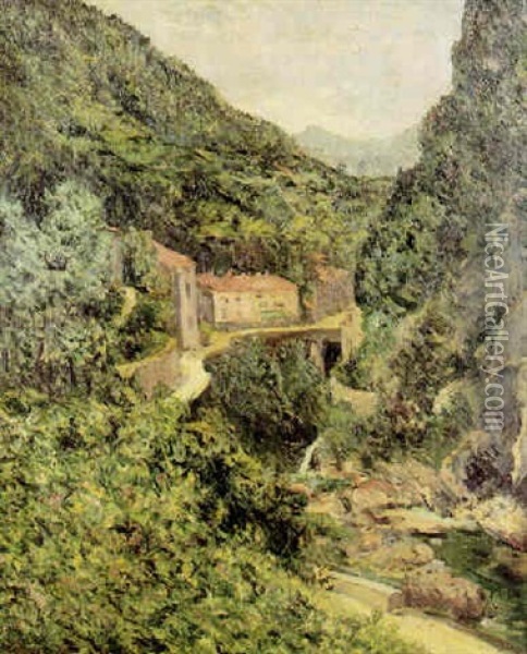 La Gorge, Route A Royans, Isere Oil Painting - Maxime Maufra