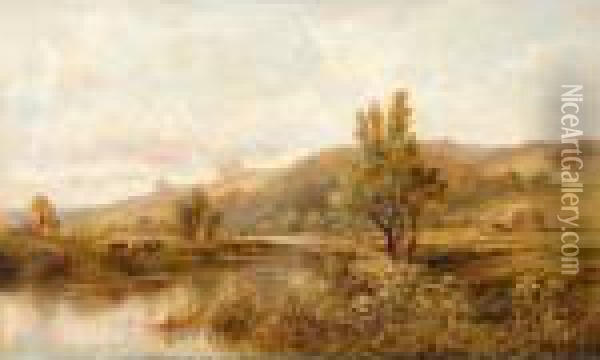River Landscape Oil Painting - Henry Hillier Parker