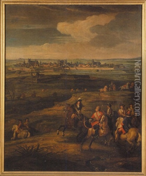 La Prise De Saint-omer Par Louis Xiv, Le 22 Avril 1677 Oil Painting - Adam Frans van der Meulen