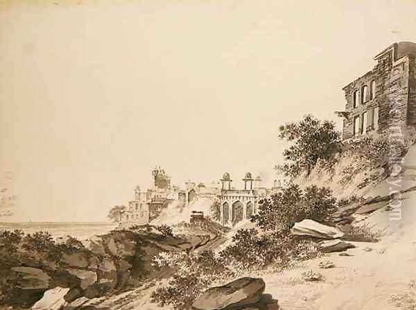 A View of the Ruins of the Palace and Mosque at Fatepur Sikri Oil Painting - William Hodges