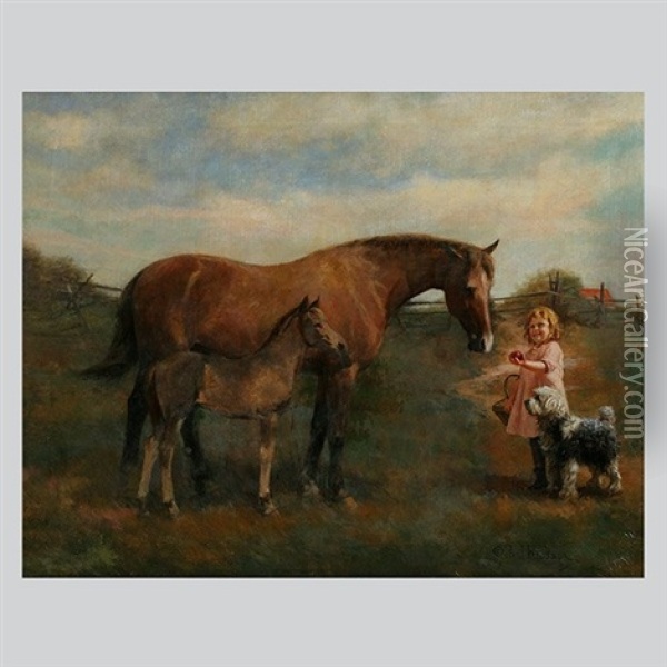 Feeding The Horse Oil Painting - Paul Giovanni Wickson
