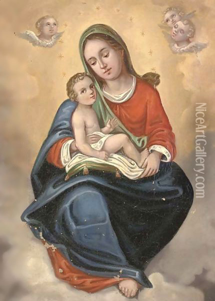 The Madonna and Child in Glory Oil Painting - Bartolome Esteban Murillo