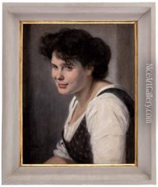 Junge Frau In Tracht Oil Painting - Ernst Stohr