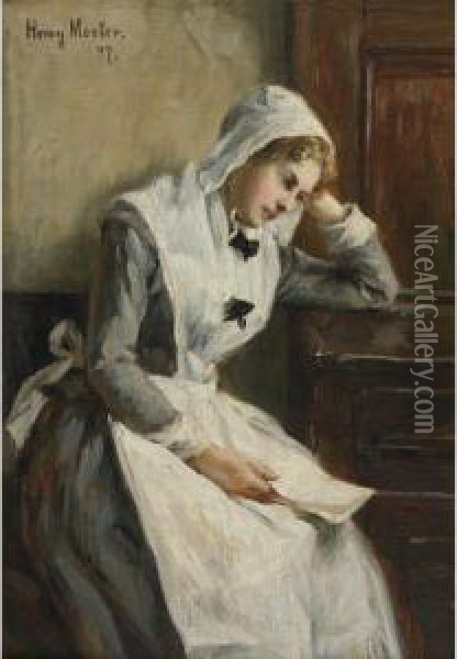 Lost In Thought Oil Painting - Henry Mosler