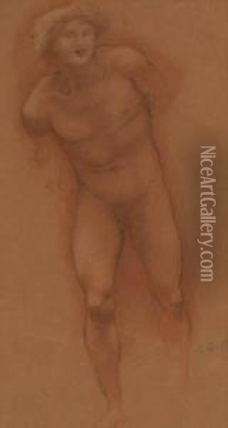 Standing Nude Oil Painting - Sir Edward Coley Burne-Jones