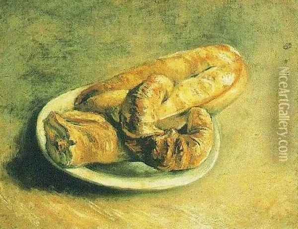 Plate Of Rolls A Oil Painting - Vincent Van Gogh