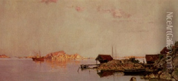 Sommerabend An Der Sudnorwegischen Kuste In Den Scharen Oil Painting - Walter Moras