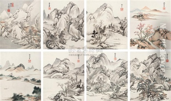 Landscape (8 Works) Oil Painting -  Gu Linshi