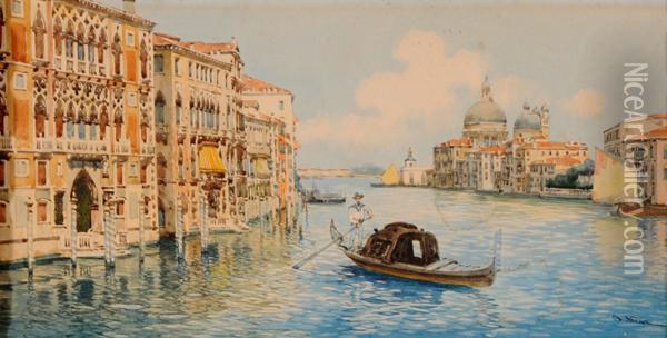 Canale Di Venezia Oil Painting - A. Augustus Neve