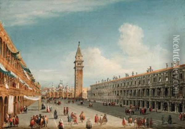 The Piazza San Marco, Venice Oil Painting - Carlo Grubacs