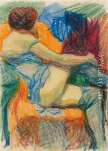Figure Study. Oil Painting - Sigismund Righini