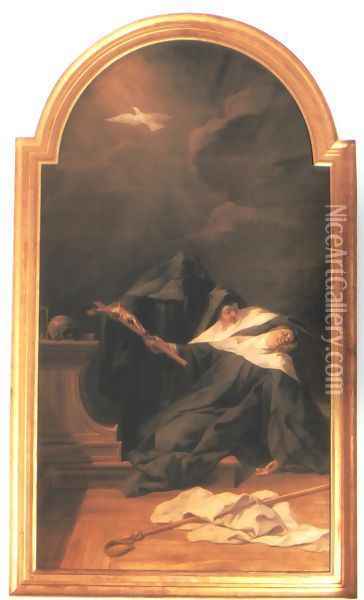 The Death of St Scholastica 1730 Oil Painting - Jean II Restout