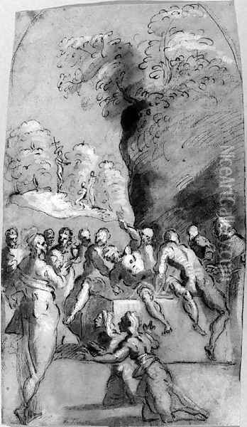 The Raising of Lazarus Oil Painting - Domenico Tintoretto