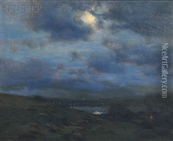 Moonlight On The Coast Oil Painting - Charles Harold Davis