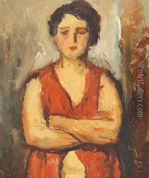 Catrina (fiica Cea Mare A Pictorului) Oil Painting - Nicolae Tonitza