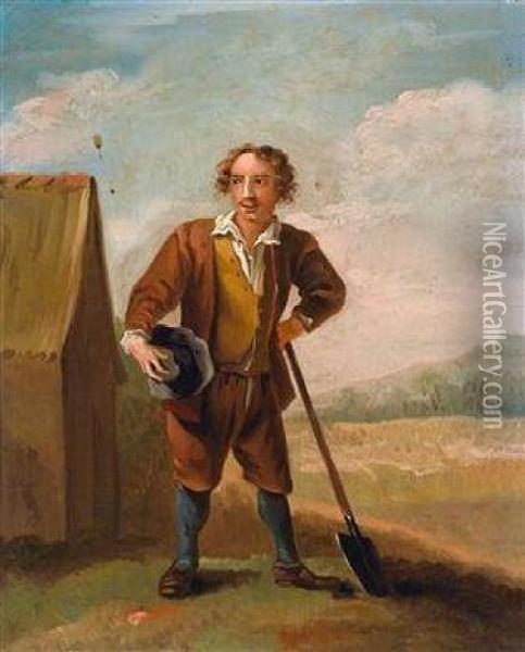 Einbauer Vor Seinem Hof Oil Painting - David The Younger Teniers