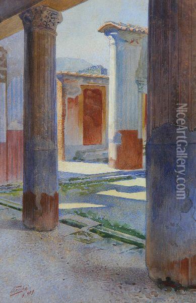 Pompei Oil Painting - Lorenzo Cecconi