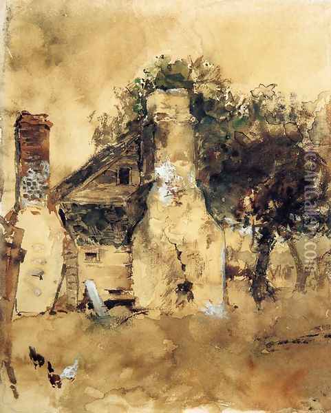 Old Powhatan Chimney Oil Painting - Robert Frederick Blum