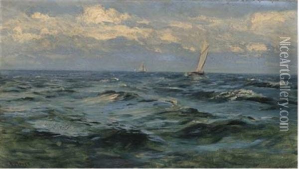 Nightfall - A Freshening Breeze Oil Painting - Henry Moore