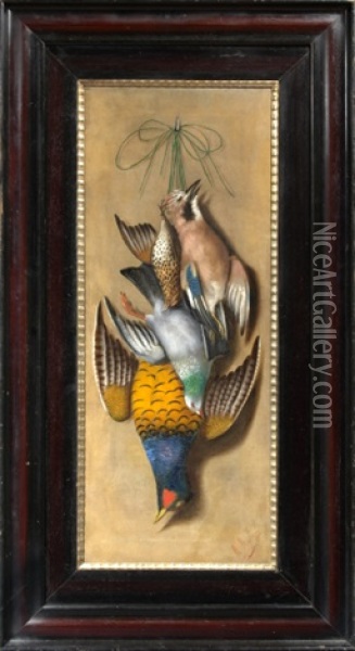 Nature Morte: Birds Oil Painting - Michelangelo Meucci
