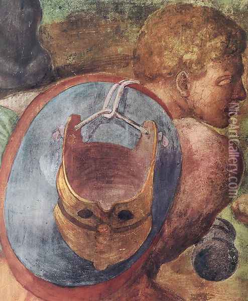 The Conversion of Saul [detail] II Oil Painting - Michelangelo Buonarroti