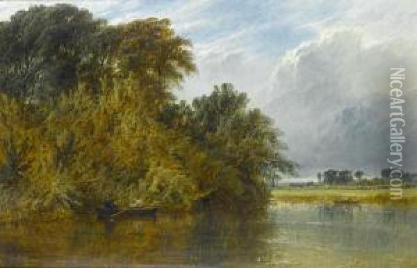 A Peaceful Backwater Oil Painting - Henry Thomas Dawson