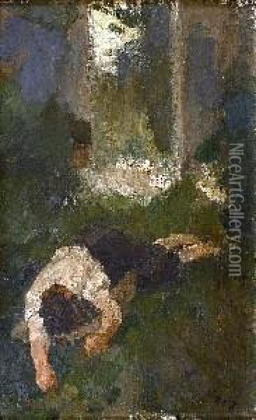  Jeune Paysan Endormi  Oil Painting - Alfred Roll