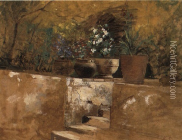 Gartenmauer Oil Painting - Marie Egner