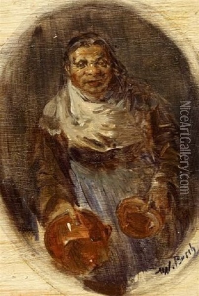 Der Zerbrochene Krug Oil Painting - Wilhelm Busch