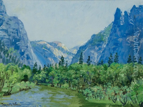 Yosemite Valley Oil Painting - Theodore Wores