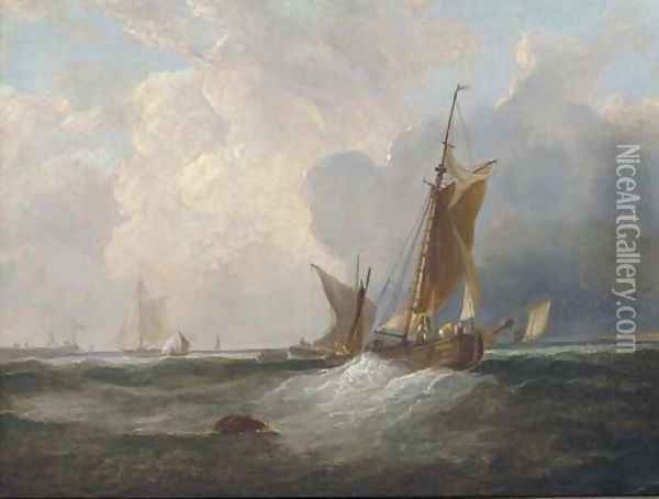 Congestion at the harbour mouth Oil Painting - Frederick Calvert