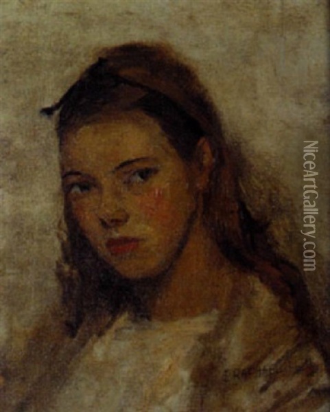Portrait De Jeune-fille Oil Painting - Joseph Raphael