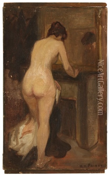 Etude Du Salon (standing Nude) Oil Painting - Rene Francois Xavier Prinet