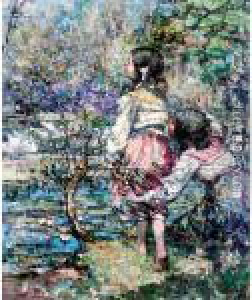 The Lily Pond Oil Painting - Edward Atkinson Hornel