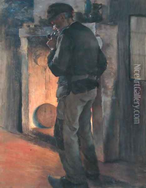 Old Peasant Oil Painting - Marc Aurele de Roy Suzor-Cote