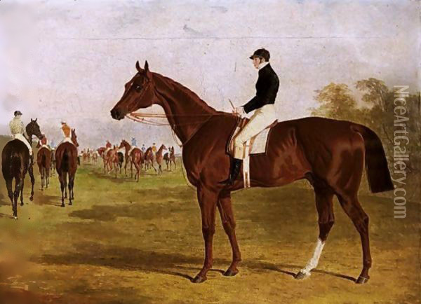 Mundig the Winner of the Derby Stakes at Epsom Oil Painting - John Frederick Herring Snr