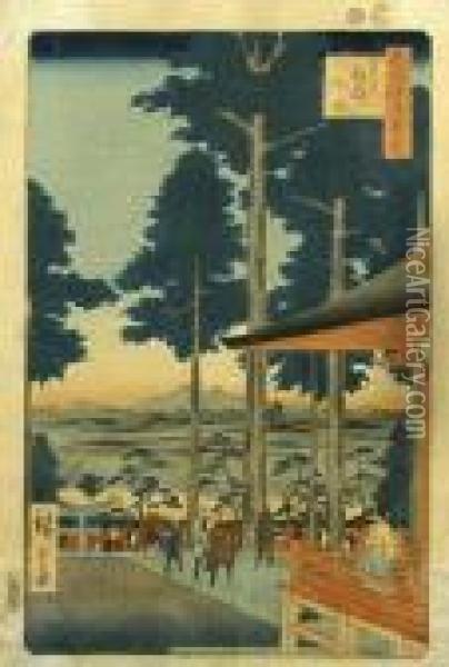 Shrine Of God Inari In Odji Oil Painting - Utagawa or Ando Hiroshige