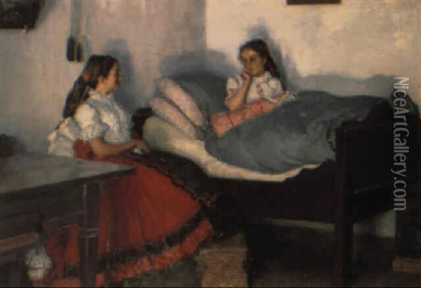 Ungarische Mutter Mit Kind Oil Painting - Ferencz (Franz) Paczka