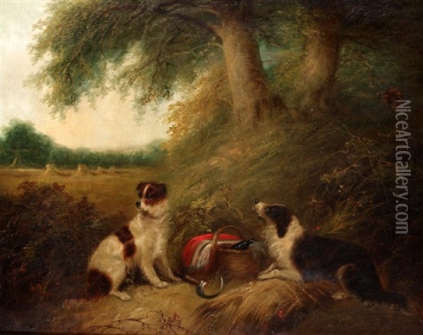The Gamekeeper's Dogs Oil Painting - George Armfield