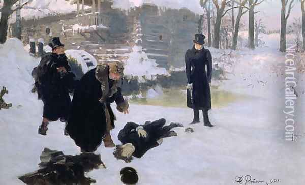 The Duel, 1901 Oil Painting - Ilya Efimovich Efimovich Repin