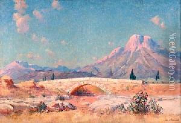 Vue Presumee De La Montagne Sainte-victoire Oil Painting - Frederic Montenard