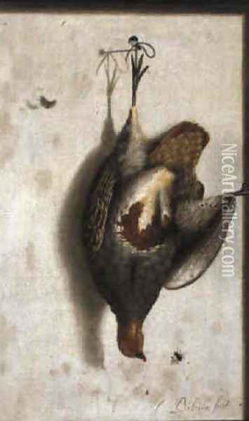 Trompe-l'oeil mit Fasan Oil Painting - Cornelis Biltius