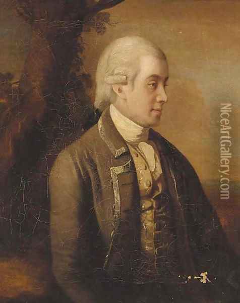 Portrait of a gentleman, said to be Robin Adare Oil Painting - English School