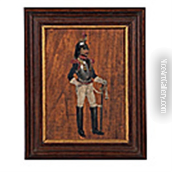 Portrait Of An Officer Oil Painting - Albert Bligny