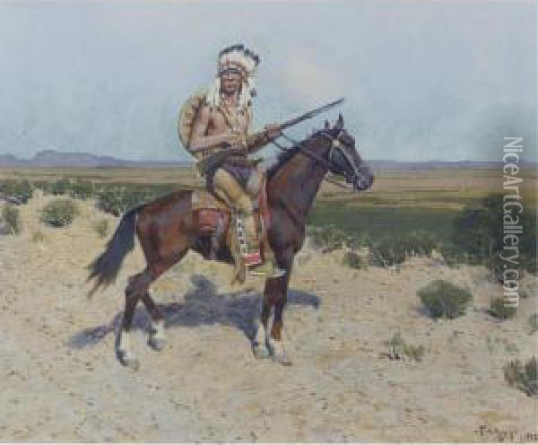 On The Firing Line Oil Painting - Henry Farny